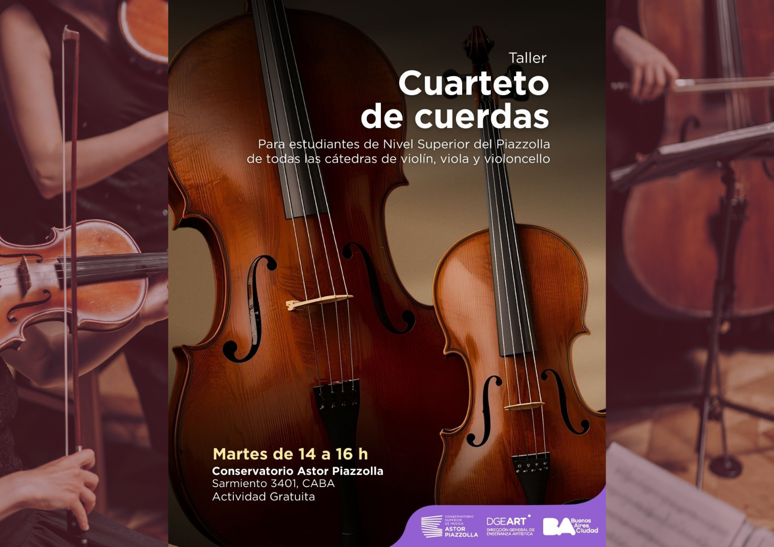 Nuevo taller en el Piazzolla: Cuarteto de Cuerdas