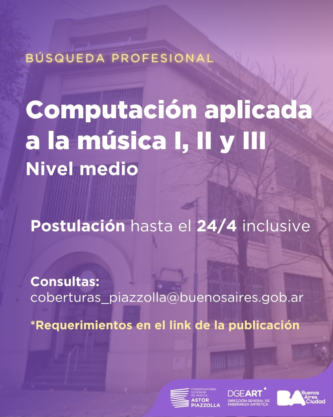 Computación aplicada a la música I, II y III (Nivel medio)